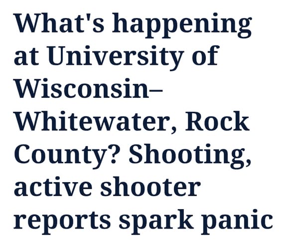 Shooting Alert at University of Wisconsin–Whitewater Sparks Panic; No Active Threat Confirmed